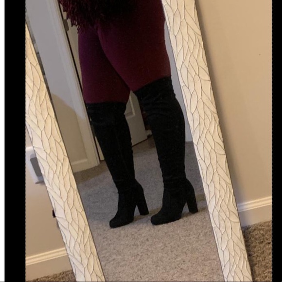 NWOT Torrid BLACK FAUX SUEDE STRETCH CORSET OVER-THE-KNEE BOOT Extra Wide Fit 11 - Picture 15 of 15